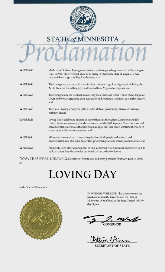 Loving Day State of Minnesota Proclamation 6/11/25